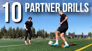 10 Partner Drills For Soccer  Football Training [upl. by Selrac]