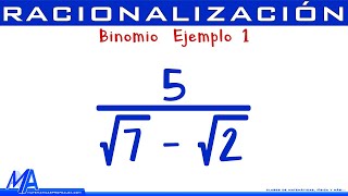 Racionalización  Denominador Binomio Ejemplo 1 [upl. by Nomael]