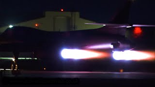 Two thunderous B1 Lancer night launches  RAF Fairford [upl. by Lleze]