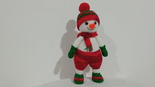 tutorial muñeco de nieve a crochet amigurumi primera parte 12 [upl. by Anaigroeg438]