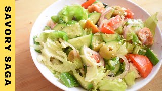 Traditional Greek Salad Recipe  Easy amp Fresh Mediterranean Flavor [upl. by Aicxela]