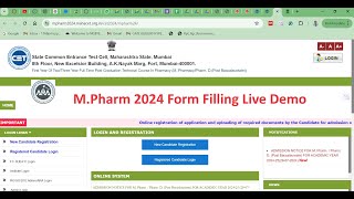 M Pharm Admission Process 2024 l Live Form Filling Demo [upl. by Daryl]