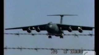 Starlifter C141 Landing at Tempelhof 1990 Open Day [upl. by Ahseek]