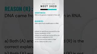 Assertion amp Reason Quiz 🔥  NEET 2025  FailureAtGrowth [upl. by Aicittel]