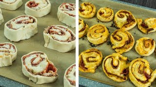 Puff Pastry Chorizo Pinwheels with Mozzarella Cheese [upl. by Novhaj]