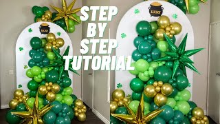 HOW TO BALLOON GARLAND TUTORIAL  St Patrick’s Day  FancyBackdropscom [upl. by Akcirderf]