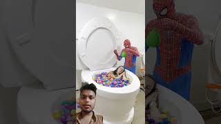 Spiderman underwater prank on lady 🤣 balloon 🎈🥳 shorts [upl. by Namreg]