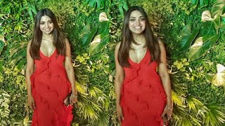 Jiya Shankar Looks Gorgeous in Red Arrives at Bhagyashree Birthday Party [upl. by Naitsirhk101]