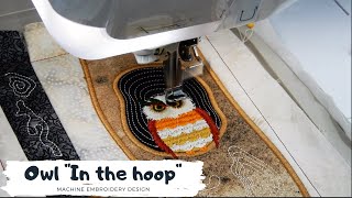 How to make an Owl appliquéd and embroidered block in the hoop [upl. by Leerzej]