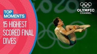 Mens 15 highest scored Final Dives at Rio 2016  Top Moments [upl. by Dnaletak]