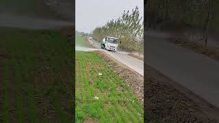 Farmland sprinkler truck watering process [upl. by Nerrol]