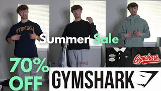 GYMSHARK TRYON HAUL 70 OFF SUMMER SALE  TOP 5 fits  Bonus items [upl. by Sharia]