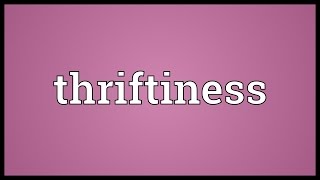 Thriftiness Meaning [upl. by Elmina]