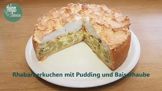 Rhabarberkuchen mit Puddingcreme und Baiser [upl. by Efron693]