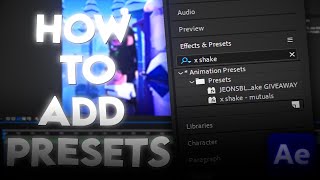 How to Add Presets After Effects [upl. by Mccullough496]