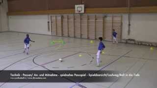 Fussballtraining Koordination mit Passspiel  Passen  Technik [upl. by Leftwich]