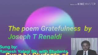 9th poem Gratefulness by Joseph T Renaldi [upl. by Hotchkiss]