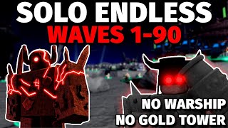 Solo Endless Mode Waves 1 to 90 On A Hard Map Sorrows Harbor  Tower Defense X [upl. by Ecaidnac]