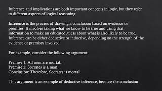 INFERENCE AND IMPLICATION  LOGIC BY KT BASANTANI BLSLLB ENGLISH SEMESTER 1 [upl. by Enaoj271]