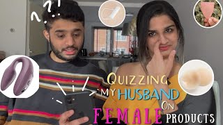 Quizzing my husband on female products  Fun Video [upl. by Ahrendt]