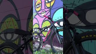 New bike parts on my Collective C100 Rock Shox and Maxxis tires mtb wheelies graffitiart [upl. by Eatnoled]