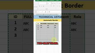 How to Add Automatic Borders in Excel  Quick amp Easy Tutorial  Technical Ustad [upl. by Williamson]