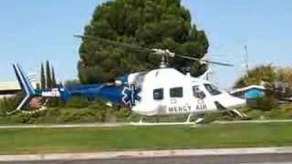 Mercy Air Helicopter Take Off from Antelope Valley Hospital [upl. by Yeliac]