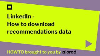 LinkedIn  How to download recommendations data [upl. by Roche]