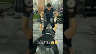 heaviest 😳😰 dumbbell press 😱powerliftingmotivation fitness gym dailygymmotivation shorts [upl. by Santos]