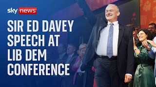 Sir Ed Davey delivers keynote speech at 2024 Lib Dem conference  Watch in full [upl. by Gensmer]