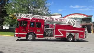 Old Town Maine Fire Department Car 370 E371 L375 Response [upl. by Mufinella]