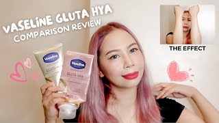 VASELINE GLUTA HYA SERUM BURST LOTION COMPARISON VIDEO  Which variant is better [upl. by Sallee]