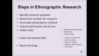 Ethnographic Research [upl. by Whitney]