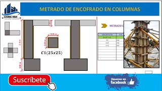 COMO METRAR ENCOFRADO EN COLUMNAS  CASO PRACTICO [upl. by Llerrej]