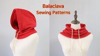 Balaclava Sewing Patternsneck warmerhood cowl Tutorial [upl. by Medorra]