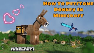 How To PetTame Donkey In Minecraft Pocket Edition Hindi  Ultimate Donkey Tame Guide Minecraft [upl. by Yahiya]