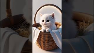 Adorable White Kittens Playful Moments  Cute Cat Fun cutecat ai cute cartoon shorts [upl. by Kwei]