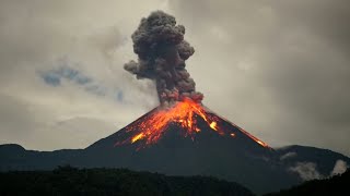 Ecuadors Troublemaker volcano sends lava flying in fiery explosion [upl. by Pravit327]