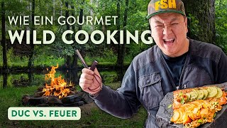 Lachs auf dem Feuer grillen 🔥  Wie ein Gourmet  Wild Cooking [upl. by Dayle414]