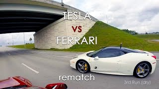 Tesla Model S P85D vs Ferrari 458 Italia [upl. by Felise188]