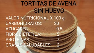 Tortitas de avena sin huevo deliciosas y fáciles  desayuno fitness eggless oatmeal pancakes vegana [upl. by Mckale]