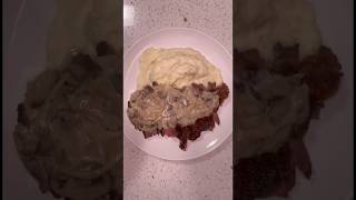 Ribeye steak wcreamy mushroom amp mash potatoes ❤️🔥 healthyrecipes food cooking [upl. by Kwon]