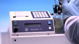 Karl Fisher quotAquapal IIIquot water standard oil test tutorial [upl. by Ennagroeg]