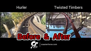 Hurler  Twisted Timbers  Before amp After the conversion Kings Dominion [upl. by Acilef]