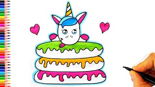 Sevimli Unicorn Donut Çizimi 🍩 Donut Nasıl Çizilir  How To Draw a Cute Donut [upl. by Riccio539]