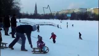 B  Görlitzer Park Görli in winter  Berlin Kreuzberg [upl. by Aneehsit]