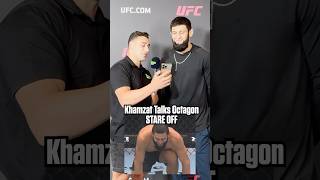 Khamzat Chimaev explains his octagon stare off ufc mma ufc308 [upl. by Anilac954]