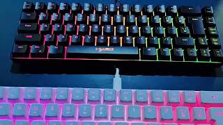 HXSJ V200 Wired RGB Backlit Mechanical Keyboard 68 Key Caps [upl. by Anaujait111]