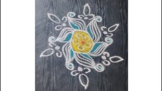 freehand rangoli design [upl. by Aicilaf173]