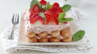 TIRAMISÙ CREMOSO ALLE FRAGOLE con mascarpone facile e goloseo [upl. by Llevaj429]